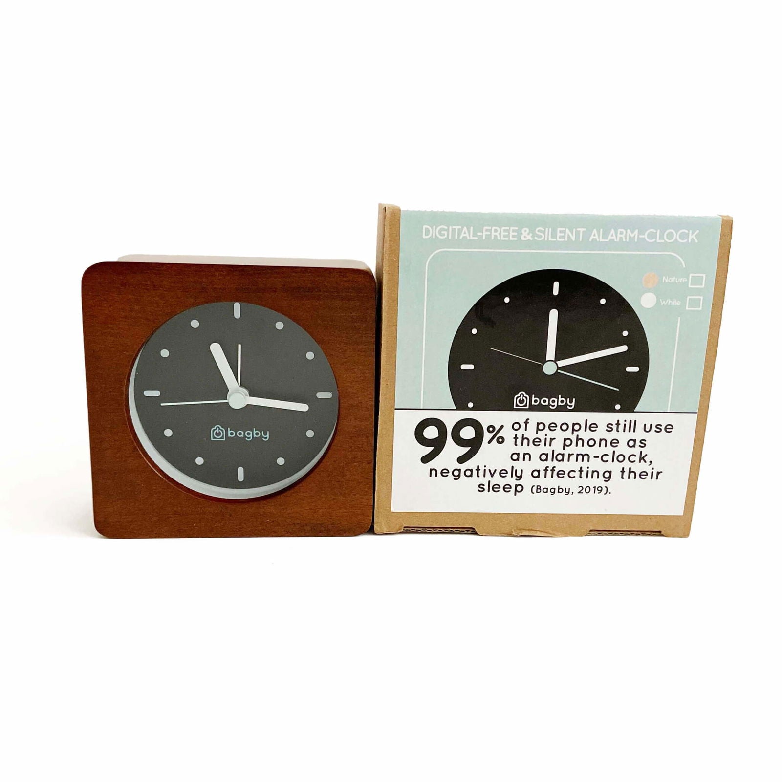 Bagby MINIMALIST - Silent Alarm Clock - Bagby