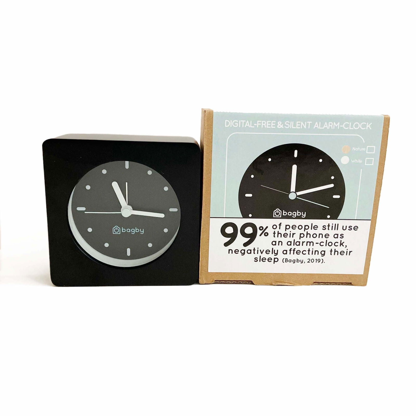 Bagby MINIMALIST - Silent Alarm Clock - Bagby