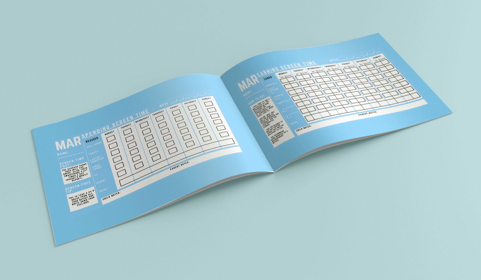 Printable Screen Time Tracker for Families - Bagby