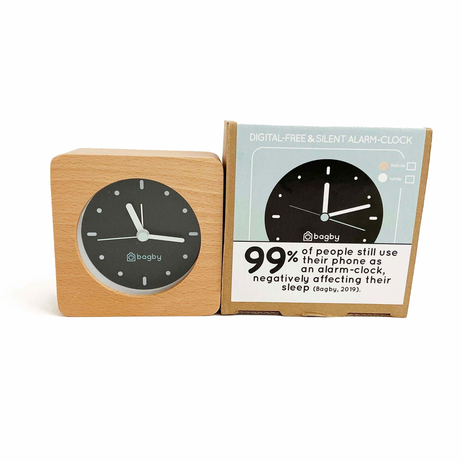 Bagby MINIMALIST - Silent Alarm Clock - Bagby