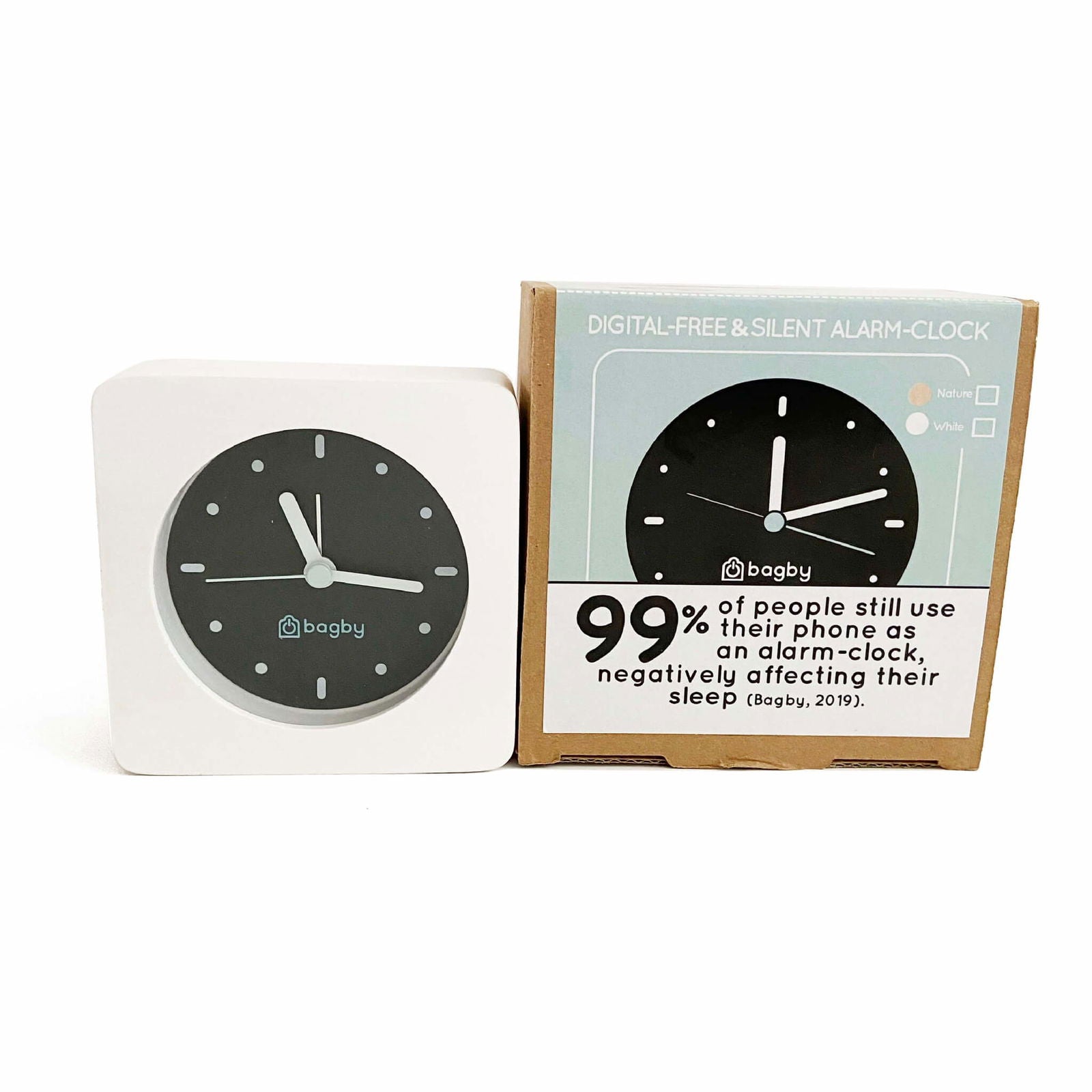 Bagby MINIMALIST - Silent Alarm Clock - Bagby