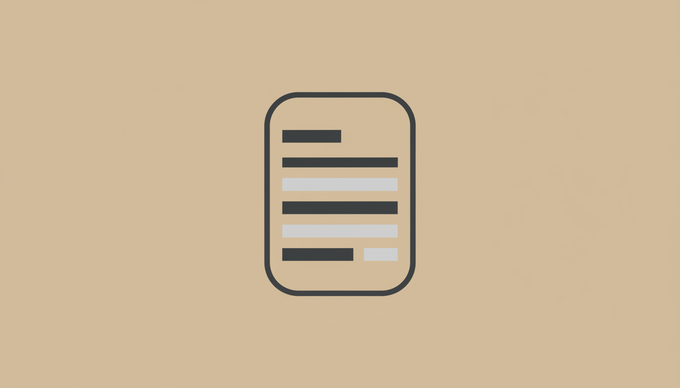 Simplified illustration of an information panel with stacked rows of varying widths