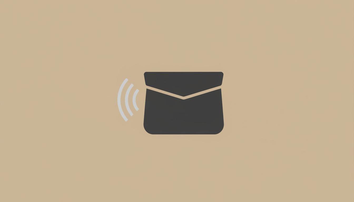 Simplified illustration of a soft-sided pouch with wireless signal arcs stopping short of its edge