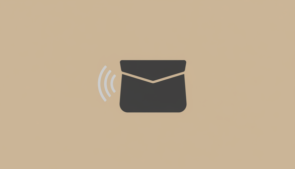 Simplified illustration of a soft-sided pouch with wireless signal arcs stopping short of its edge