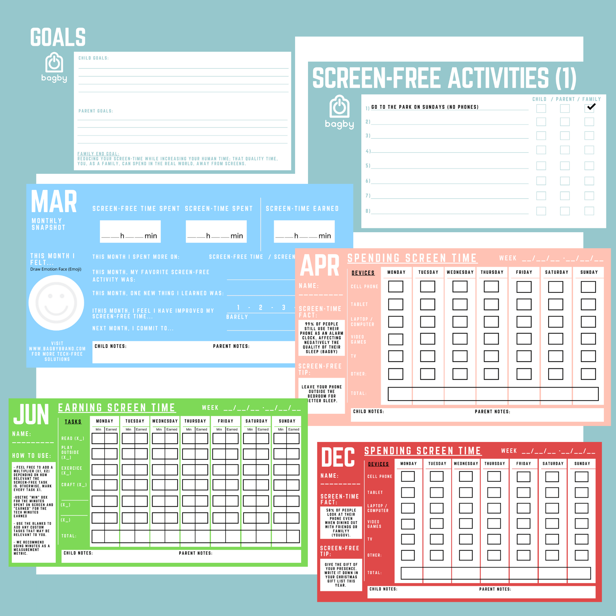 Printable Screen Time Tracker for Families