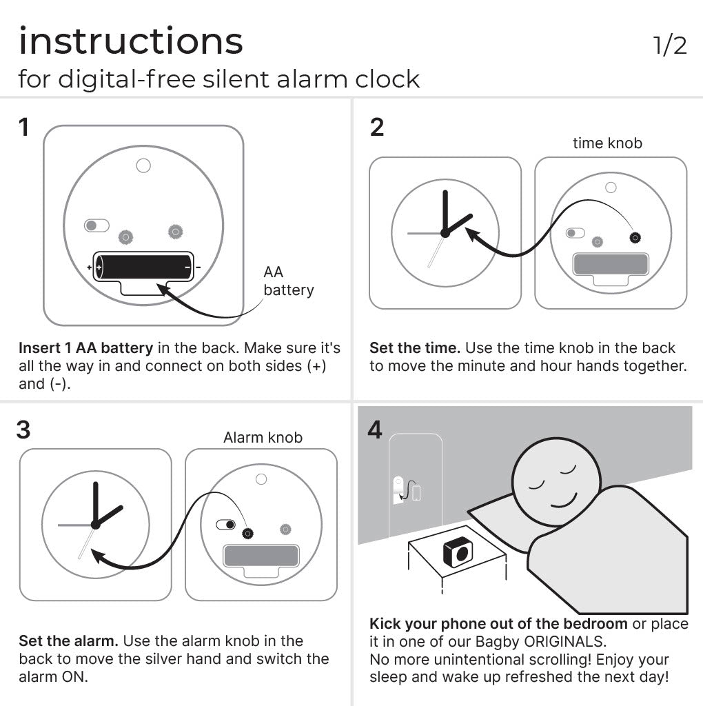 Analog Alarm Clock Instructions Guide – Page 4 – Bagby